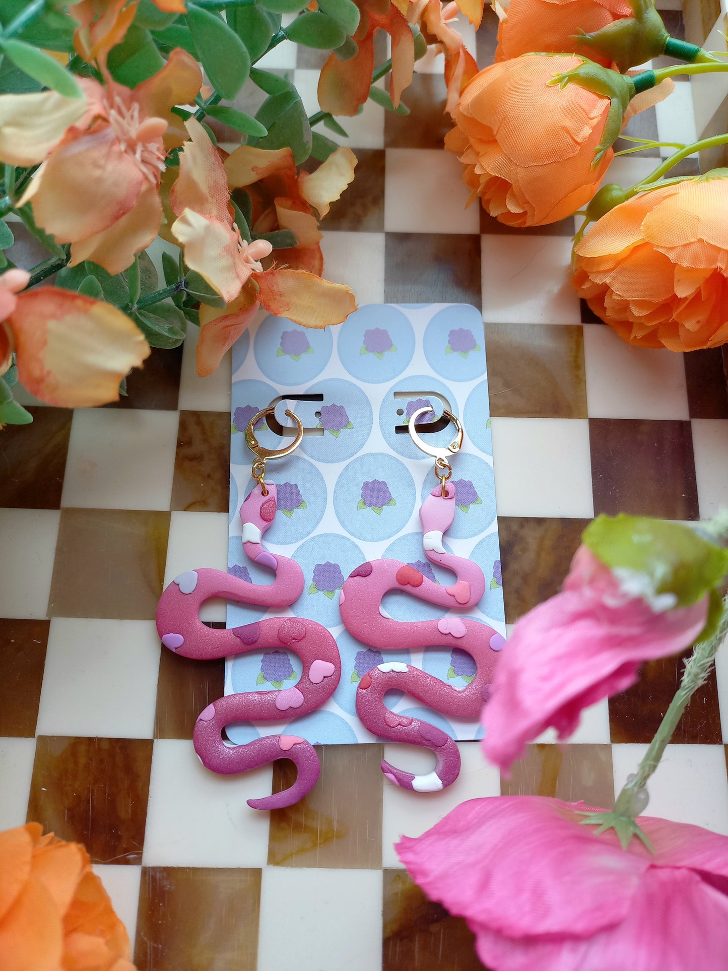 Snake Heart Earrings