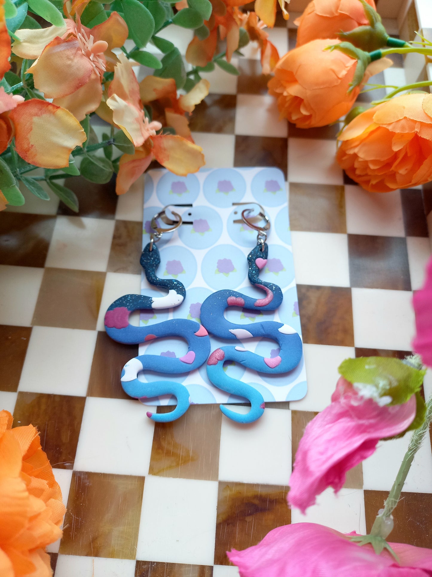 Snake Heart Earrings