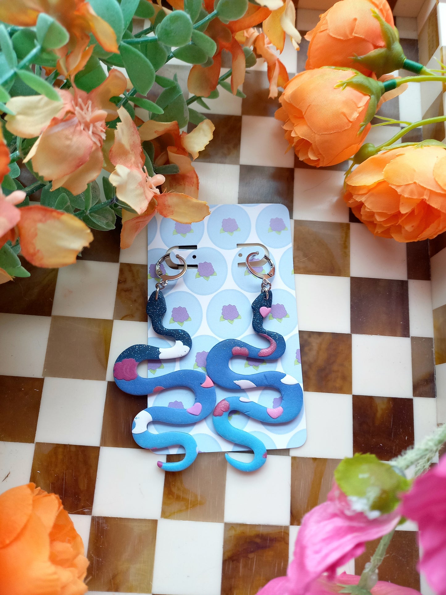 Snake Heart Earrings