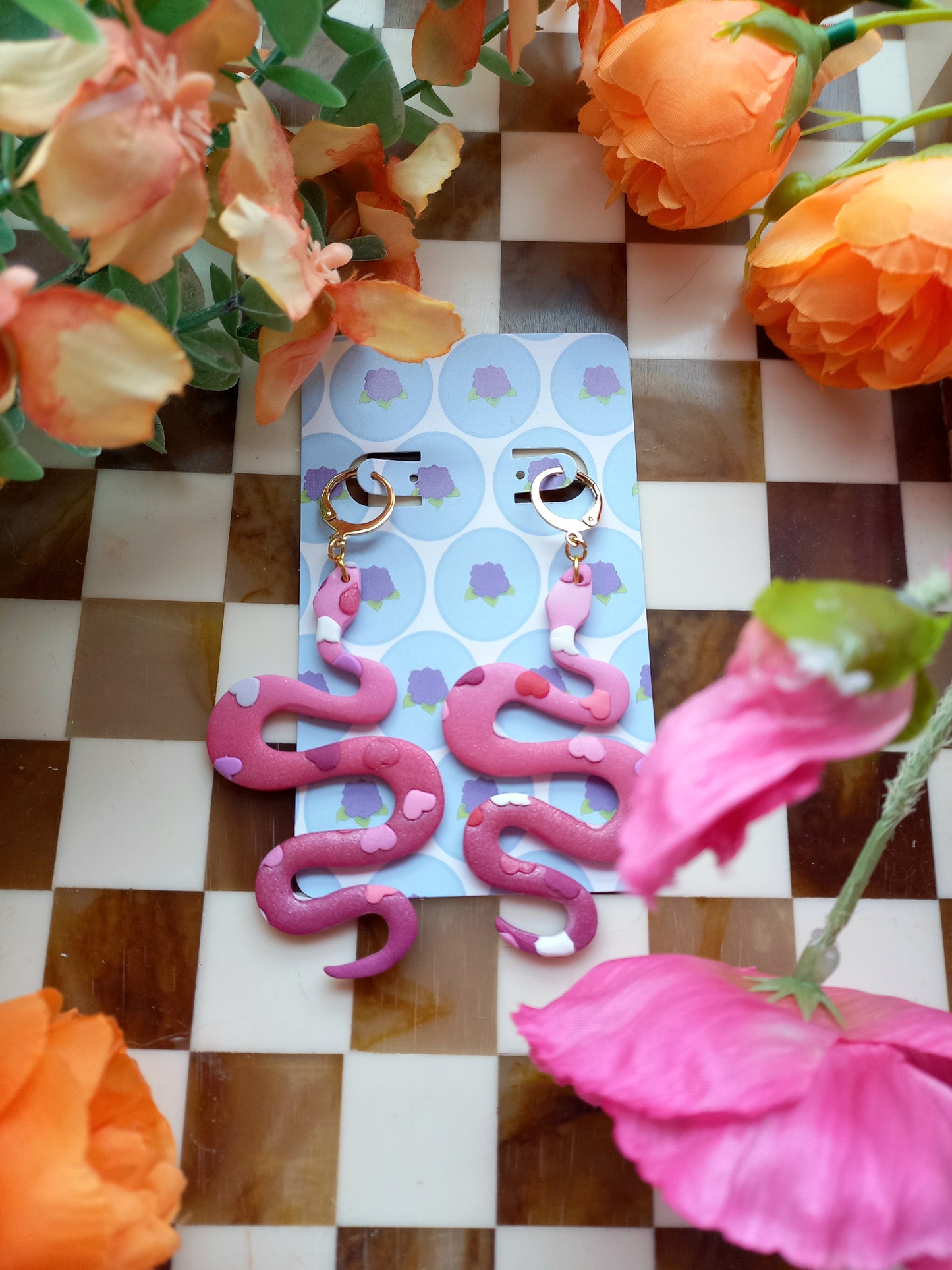 Snake Heart Earrings
