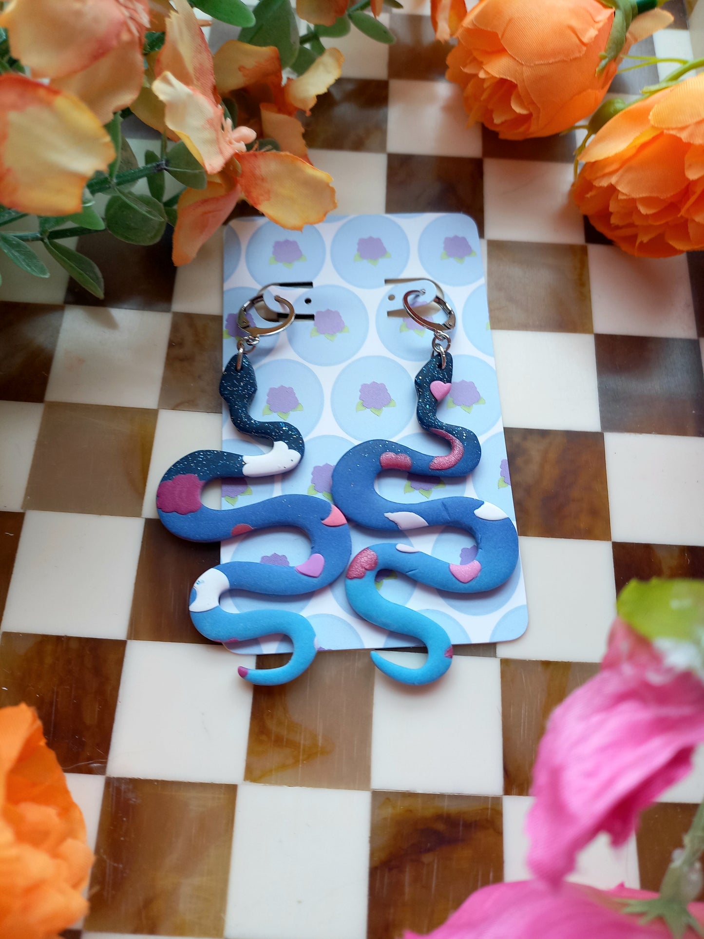 Snake Heart Earrings