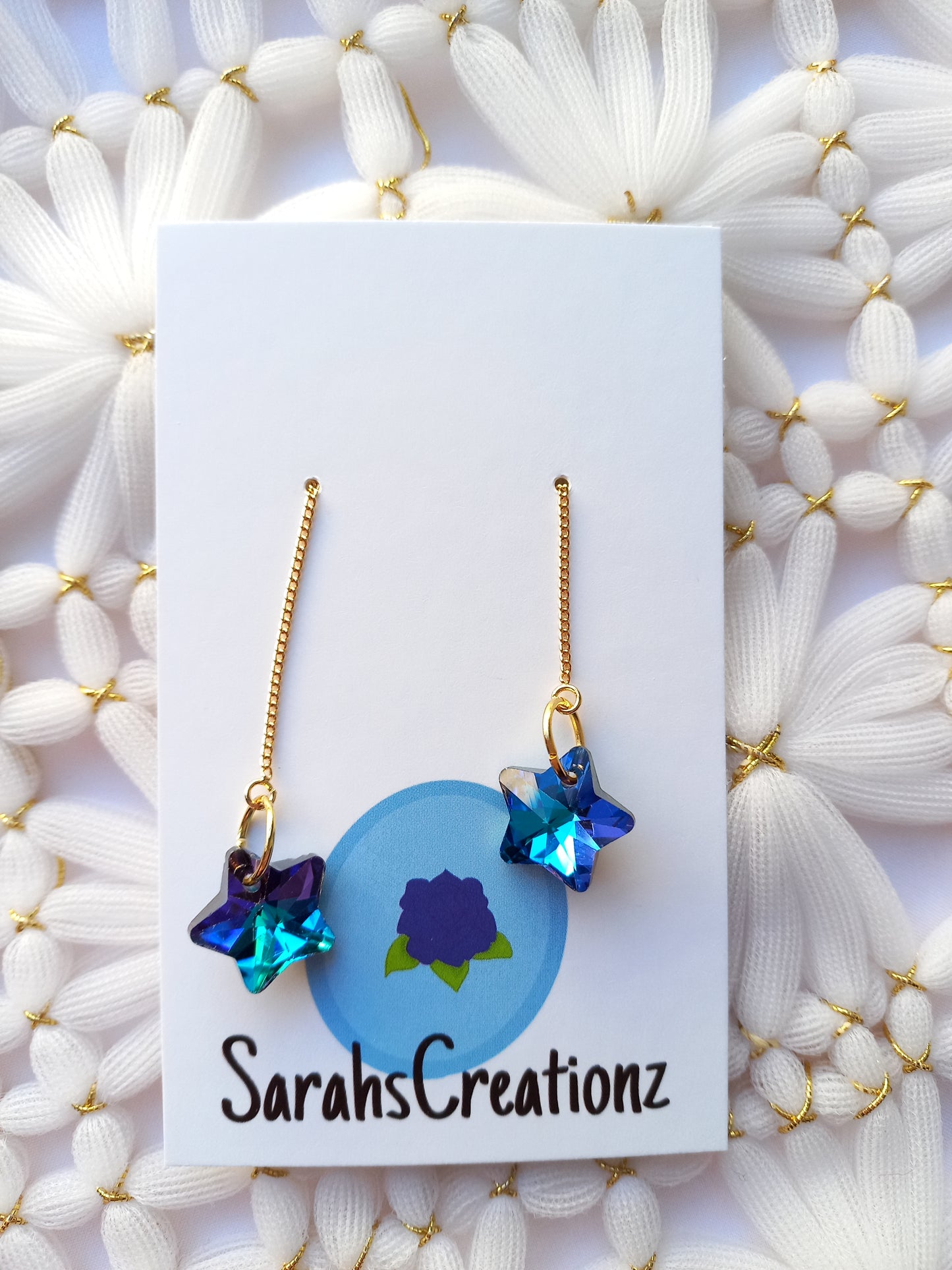 Blue/Purple Star Threader Earrings | Celestial Collection