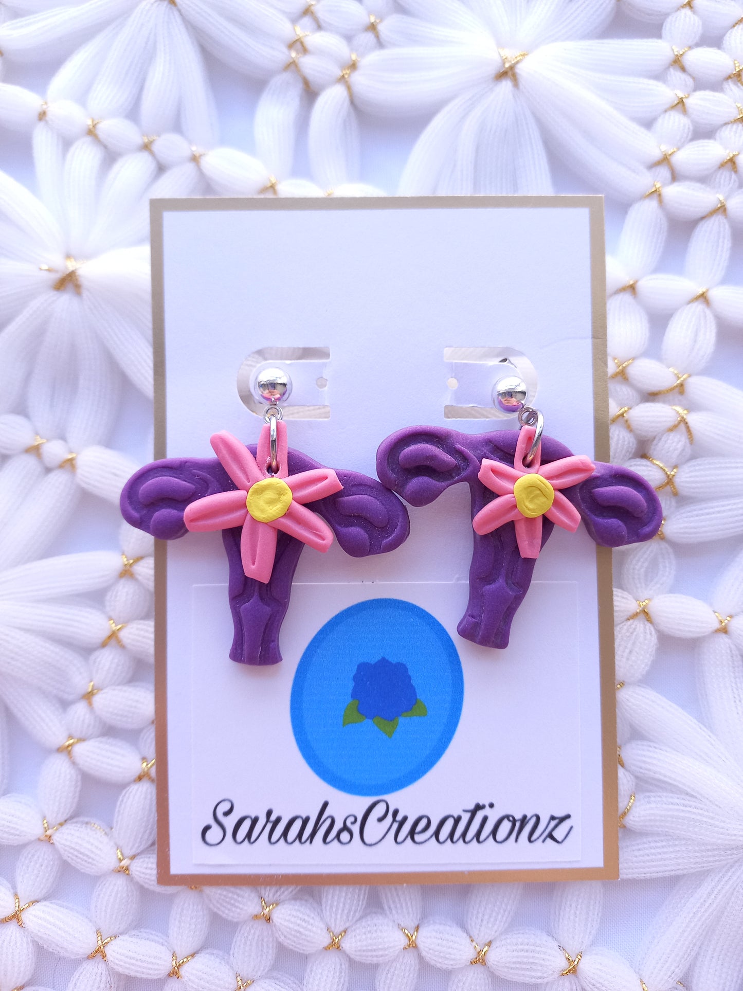Uterus Floral Earrings | Endometriosis Awareness
