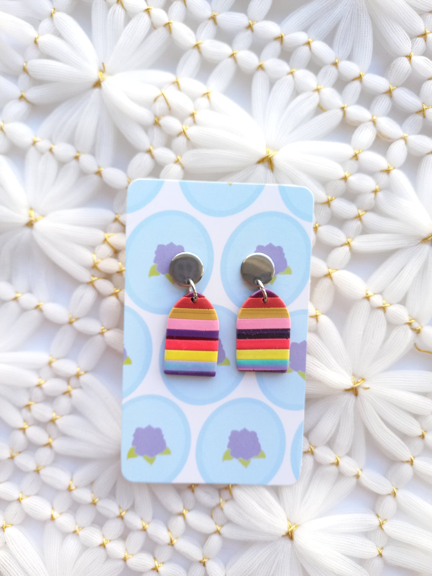 Striped Pointed Arch Earrings | Stripes Collection