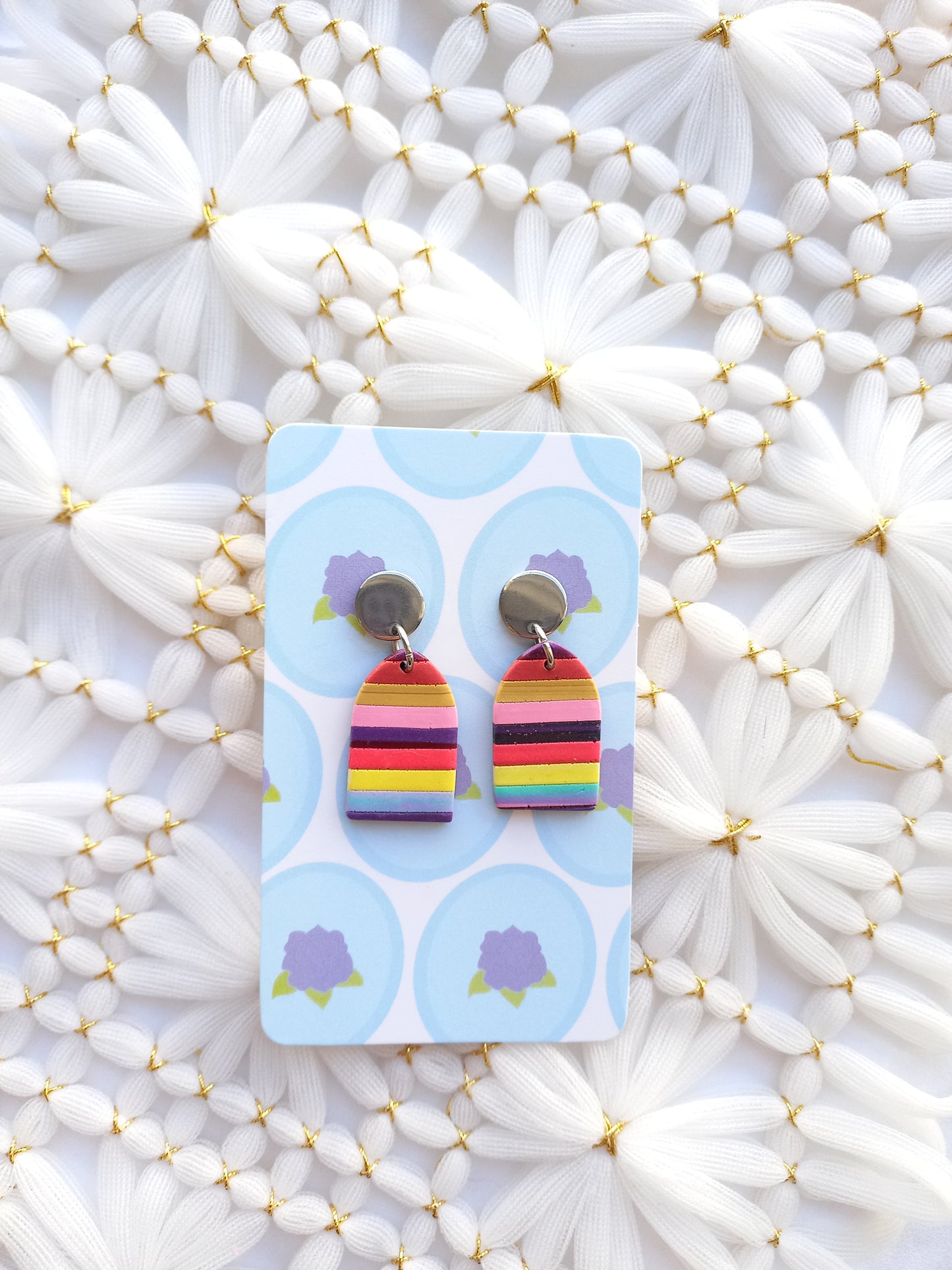 Striped Pointed Arch Earrings | Stripes Collection
