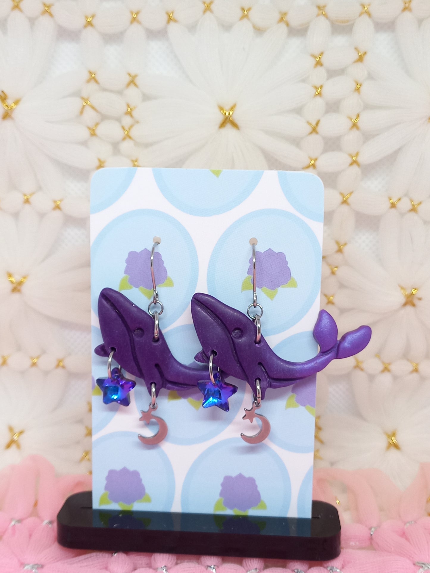 Purple Ombré Whale Earrings | Sea Critters