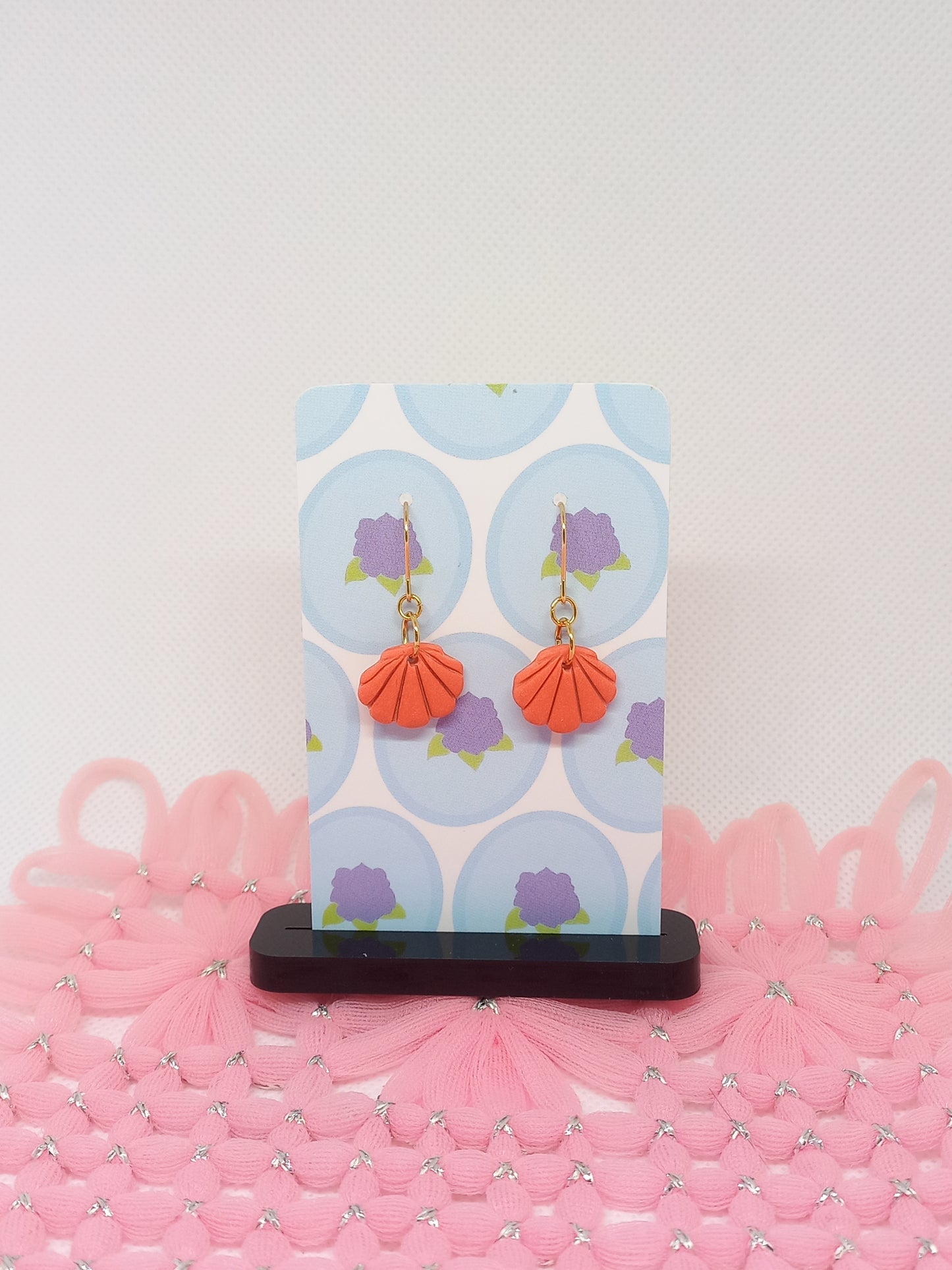 Orange Sea Shell Earrings | Sea Critters