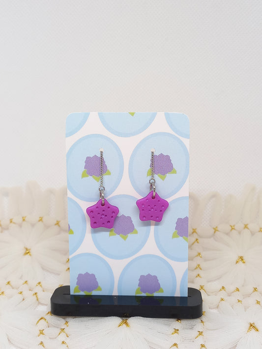 Purple Shimmery Mini Starfish Threader Earrings | Sea Critters