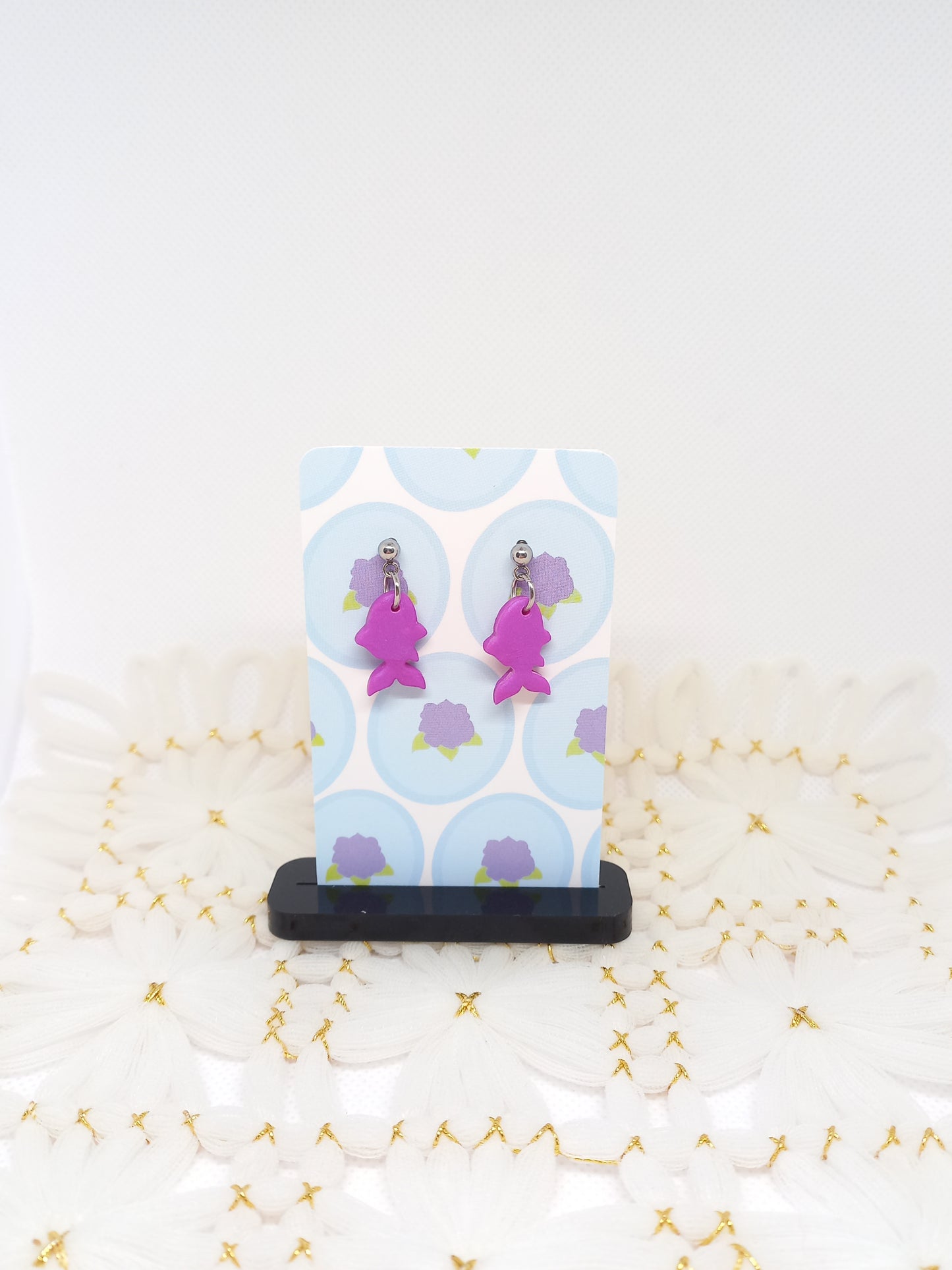 Purple Shimmery Goldfish Earrings | Sea Critters