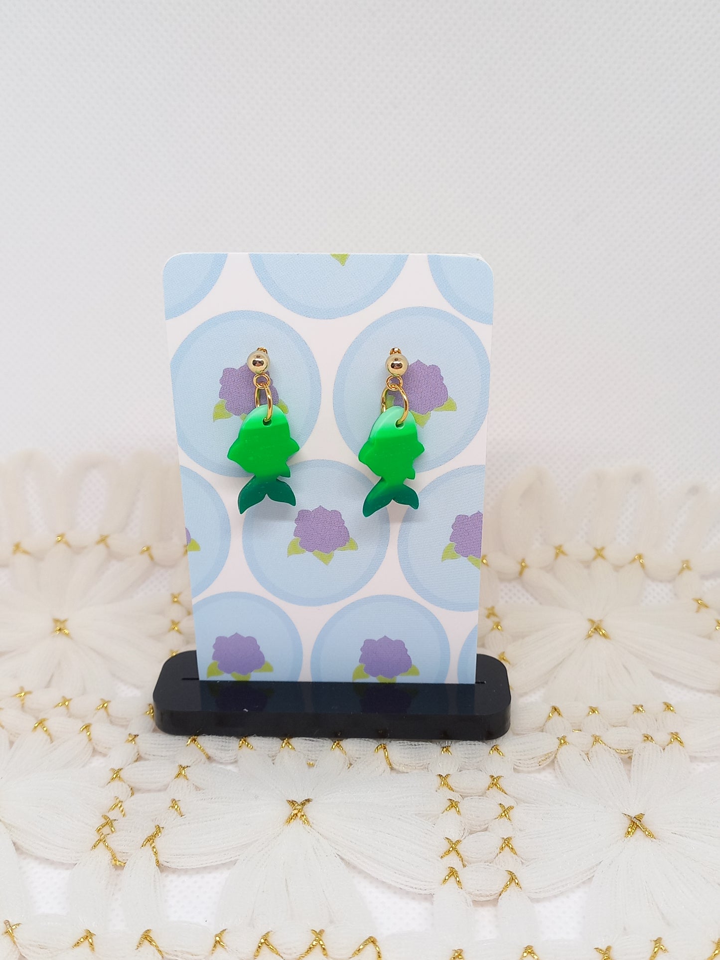 Green Ombré Goldfish Earrings | Sea Critters