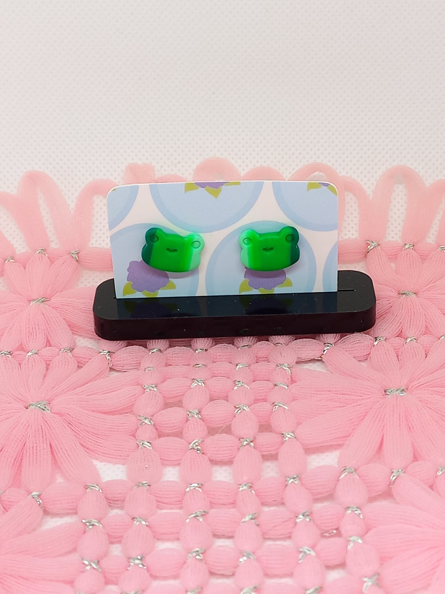 Green Striped Frog Studs | Sea Critters