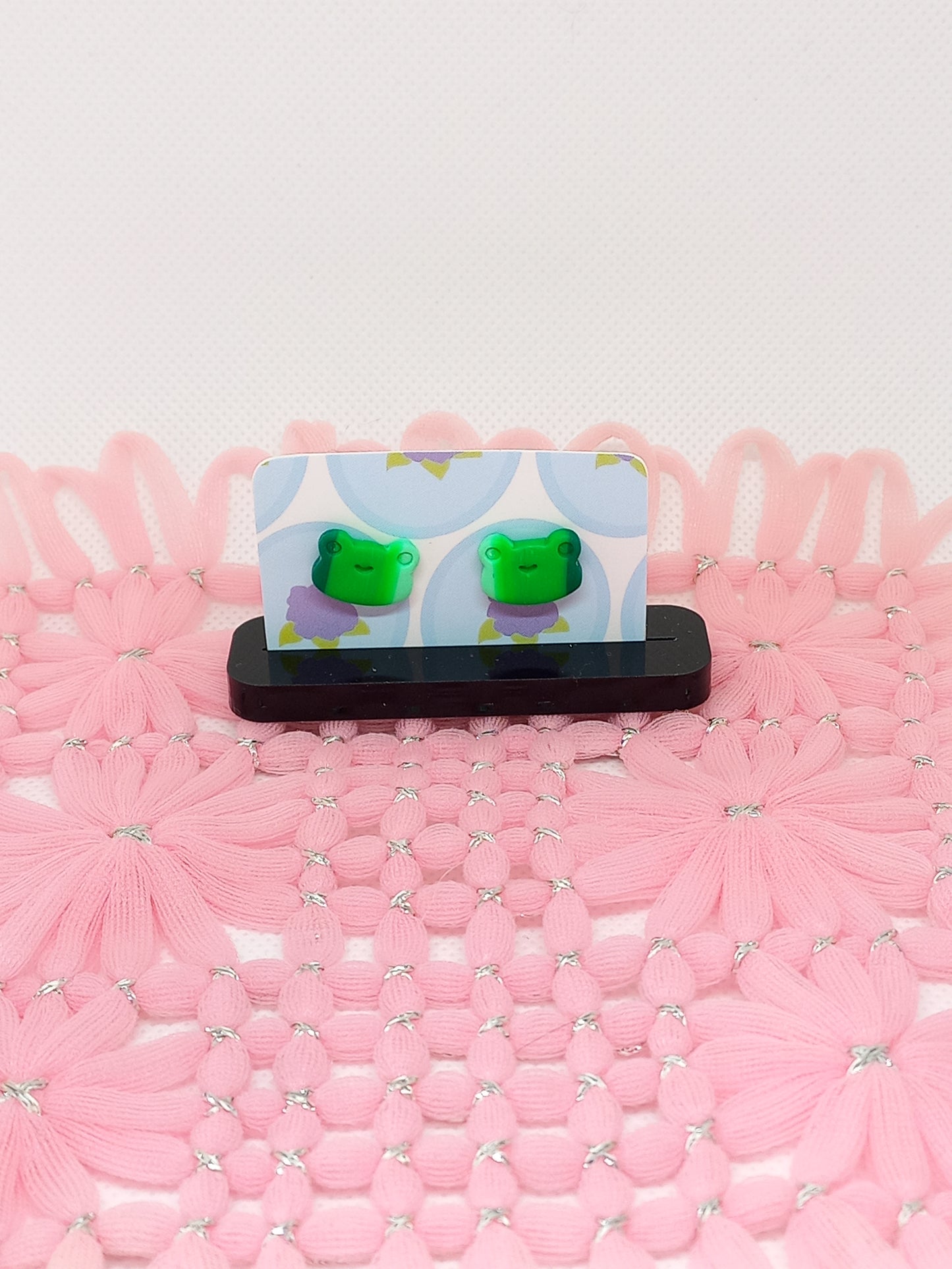 Green Striped Frog Studs | Sea Critters