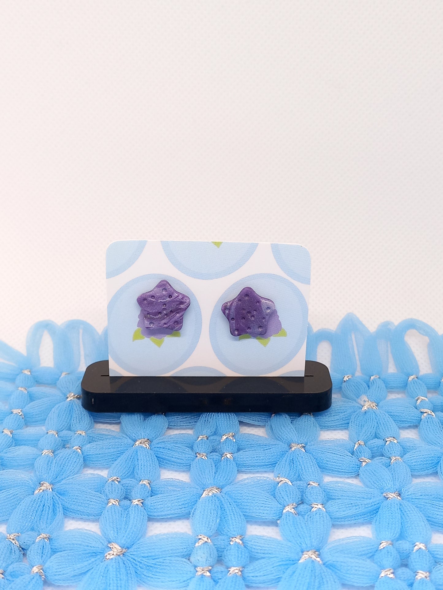 Purple & Silver Shimmery Starfish Studs | Sea Critters