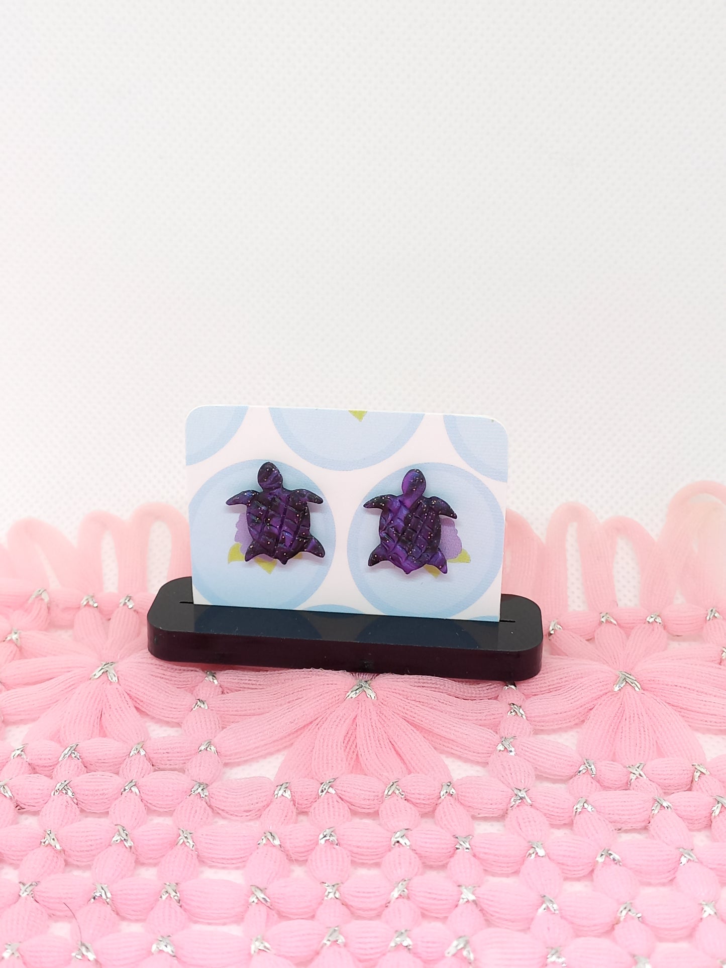 Purple & Black Turtle Studs | Sea Critters