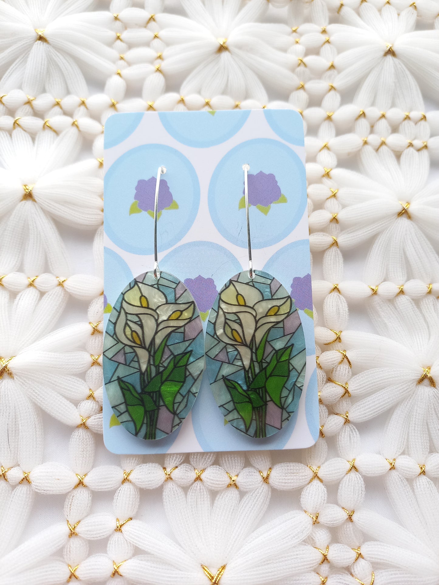 Arum Lily Stained Glass Earrings | Flower Power