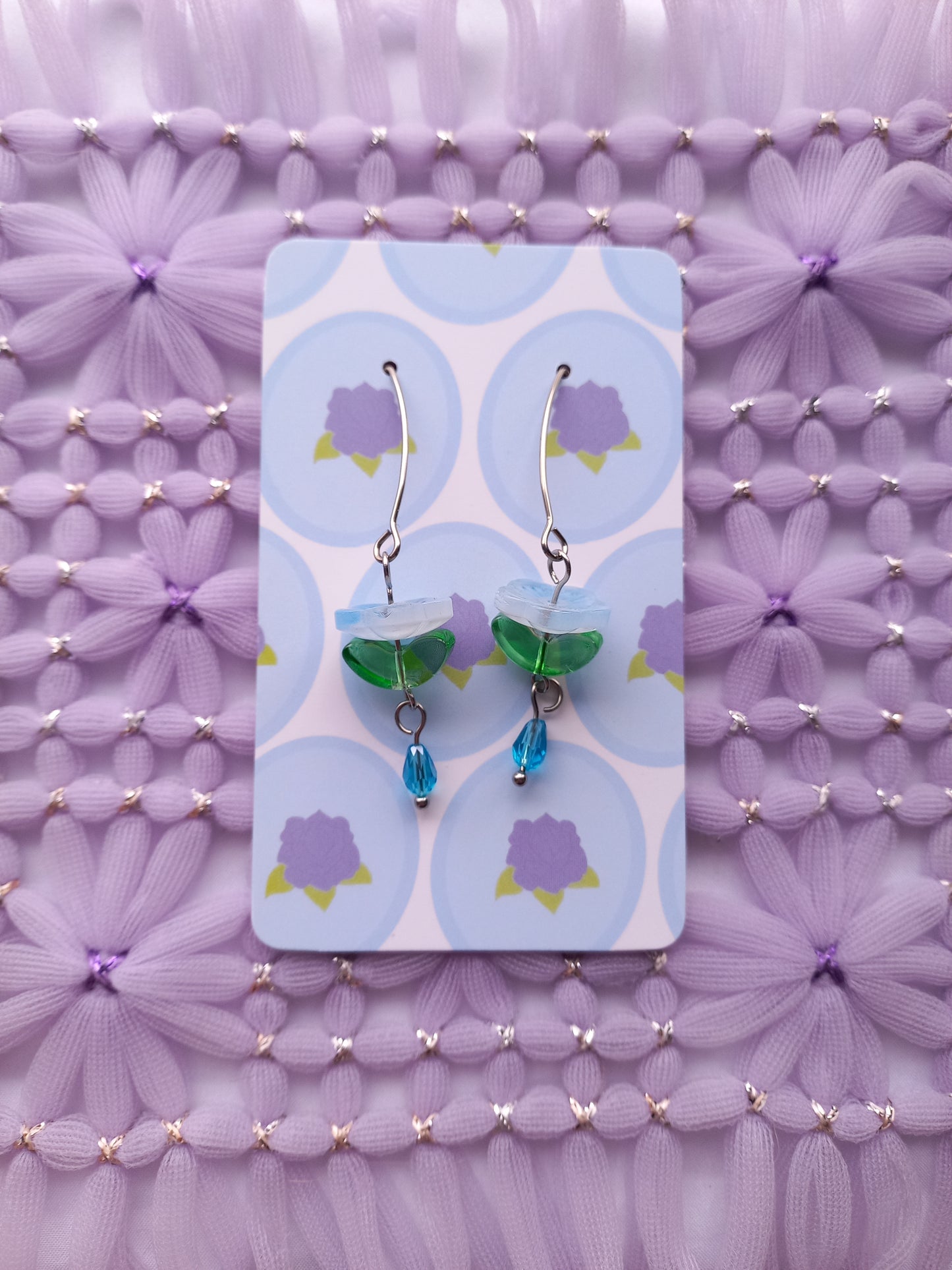 Light Blue Flower Drop Earrings | Flower Power