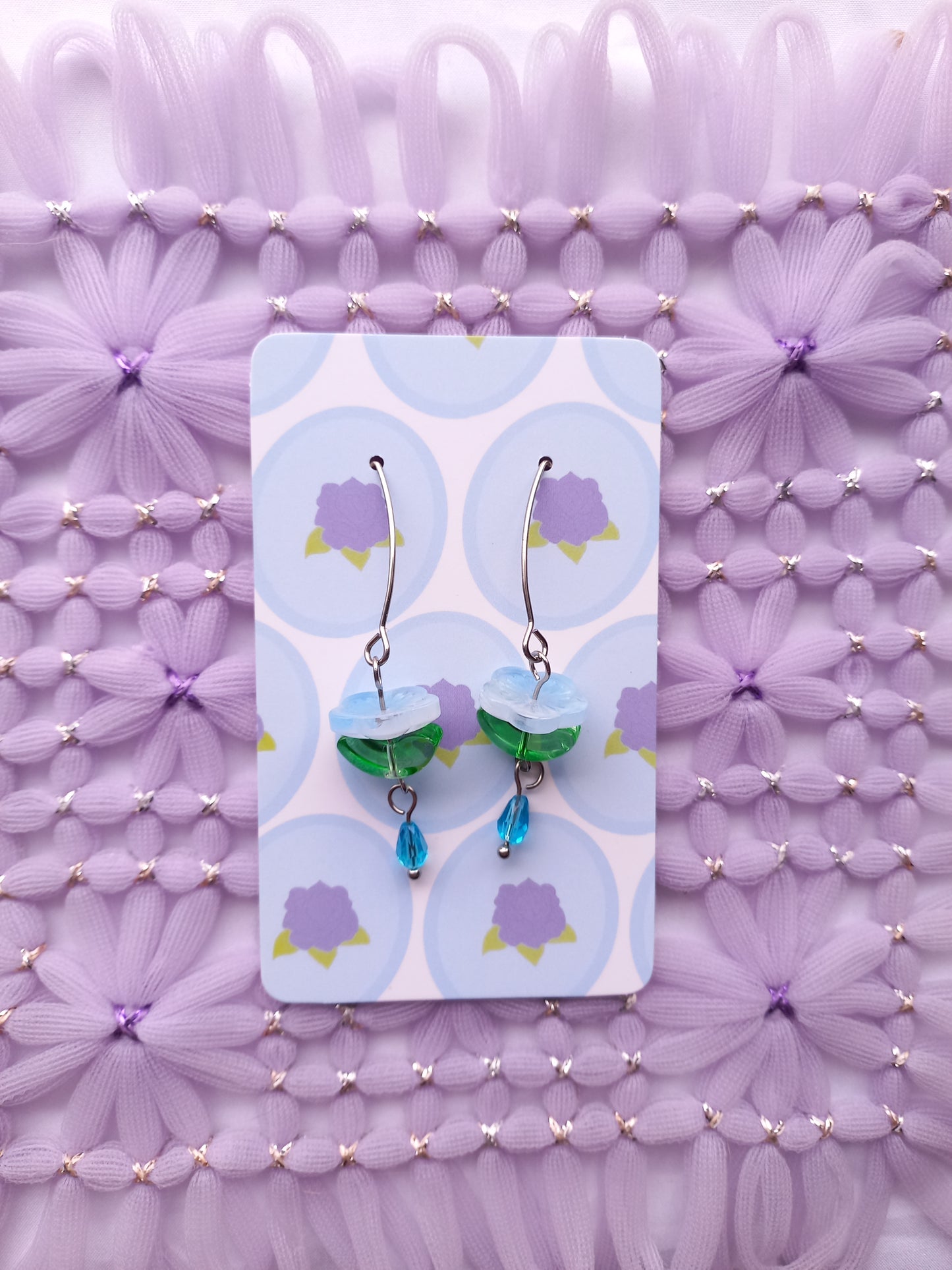 Light Blue Flower Drop Earrings | Flower Power