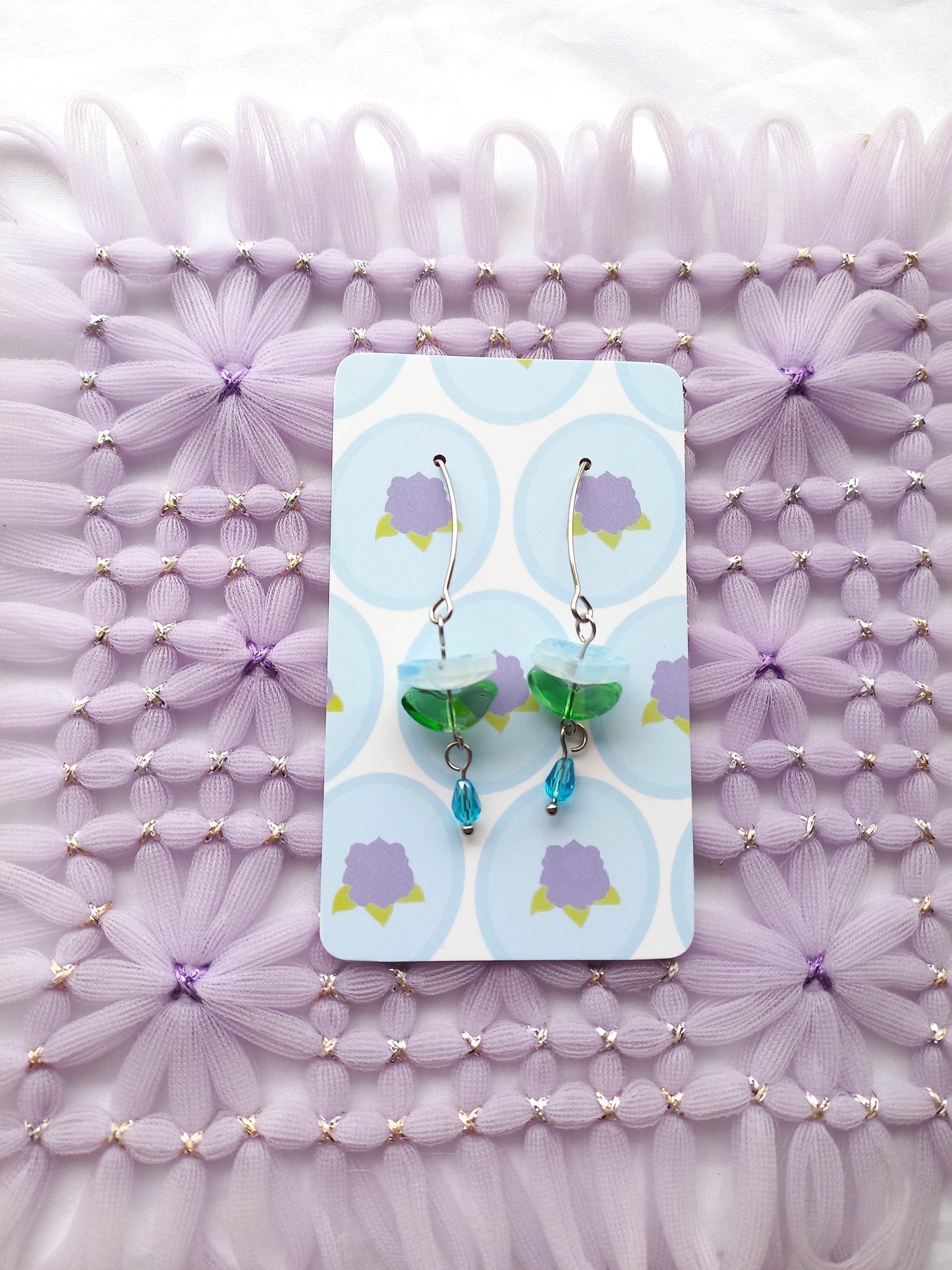 Light Blue Flower Drop Earrings | Flower Power