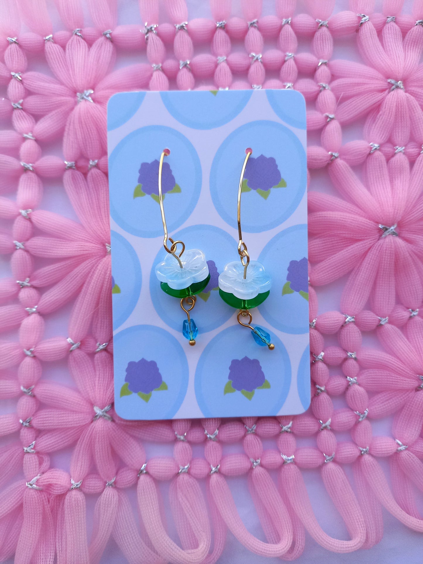 Light Blue Flower Drop Earrings | Flower Power