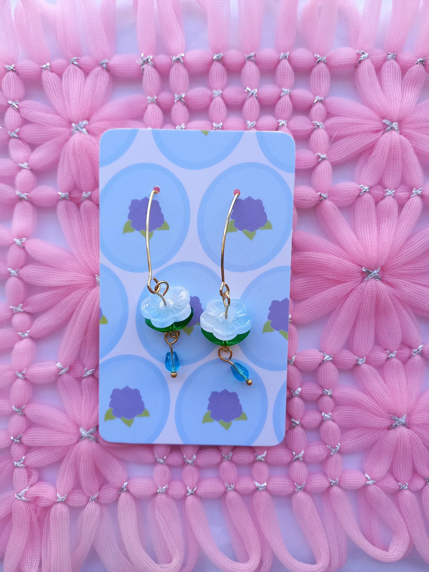 Light Blue Flower Drop Earrings | Flower Power