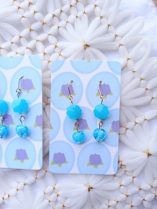 Blue Ruffle Flower Earrings | Flower Power