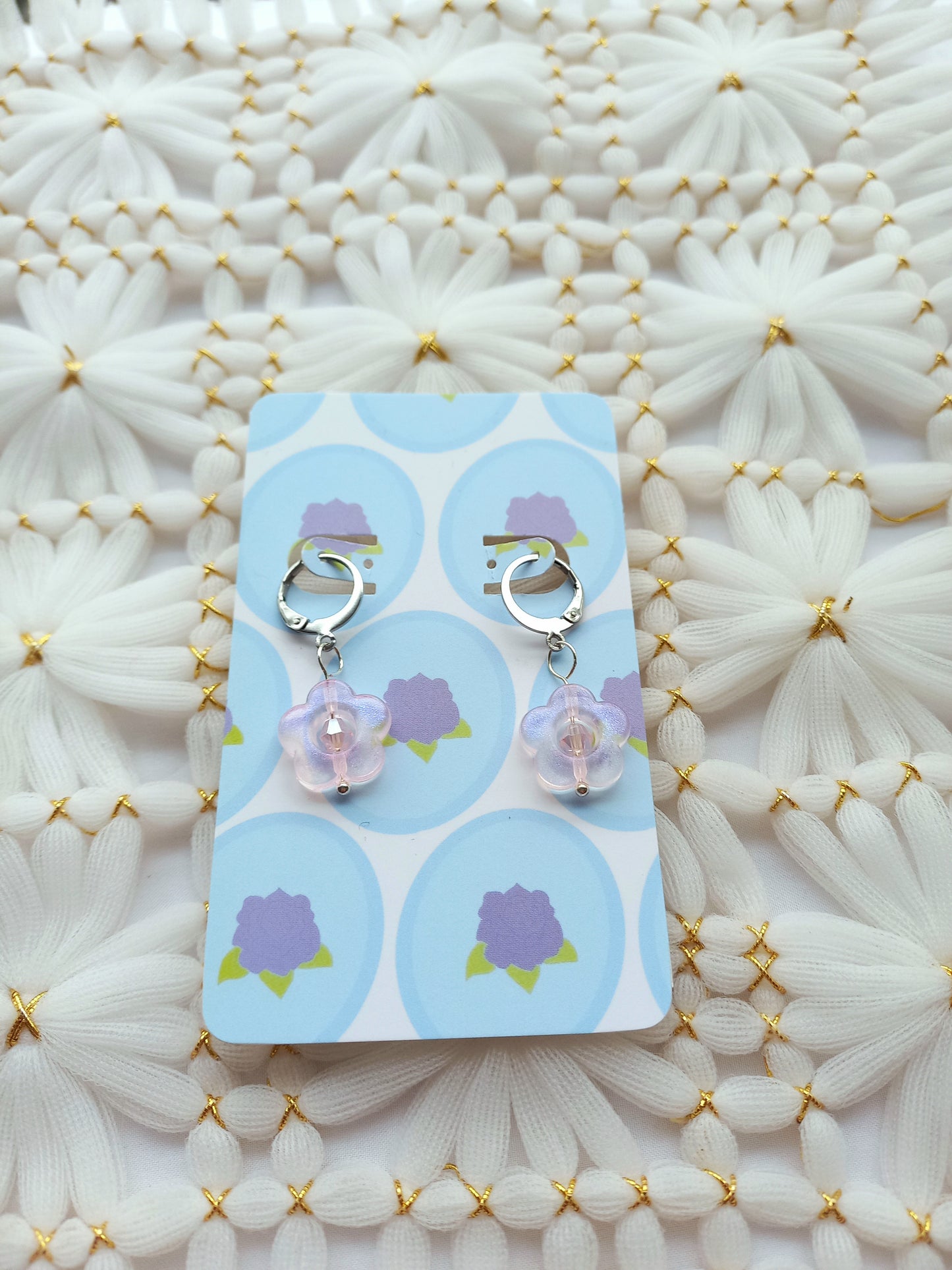 Pink Acrylic Flower Earrings | Flower Power