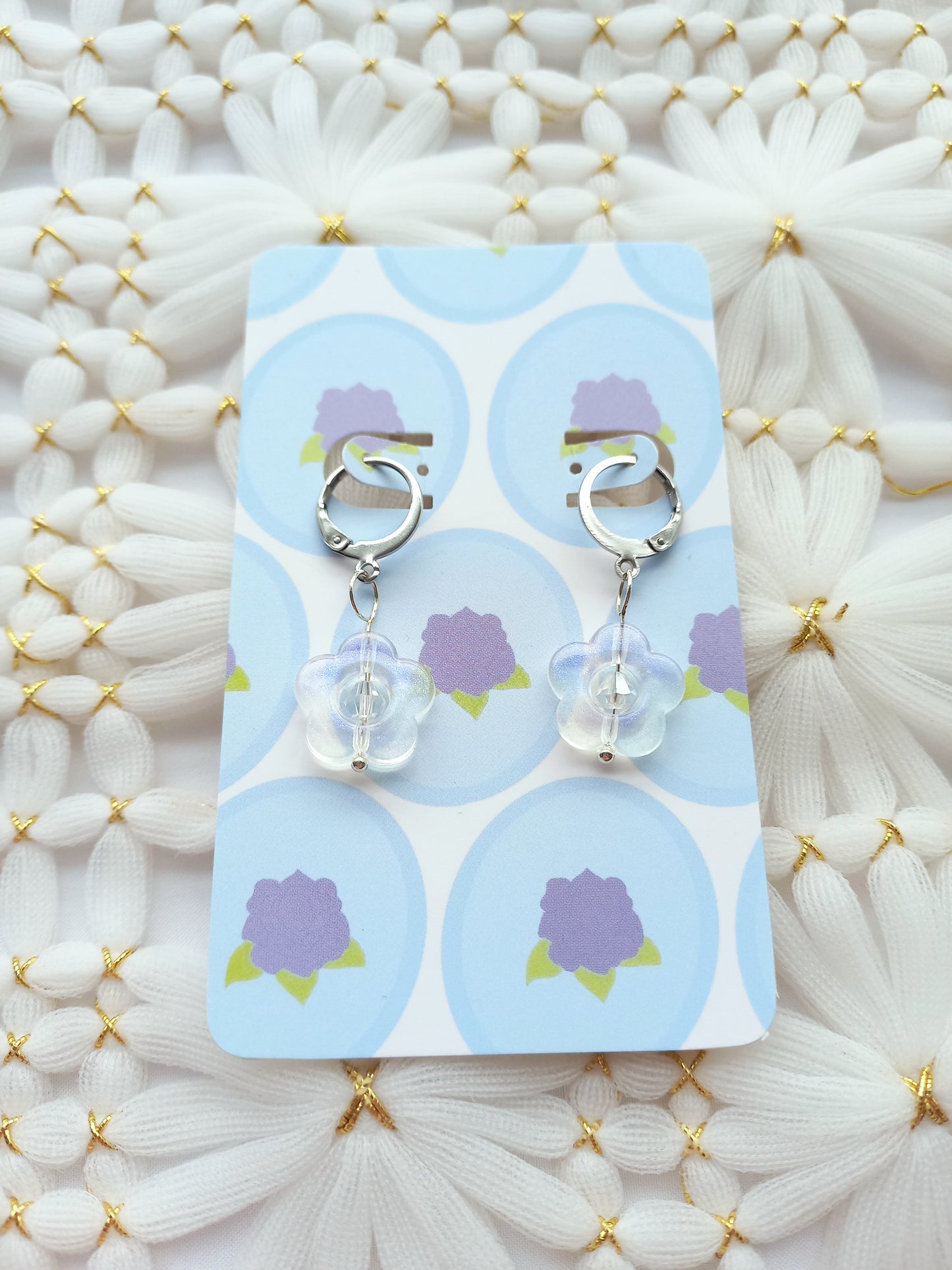 Clear Acrylic Flower Earrings | Flower Power