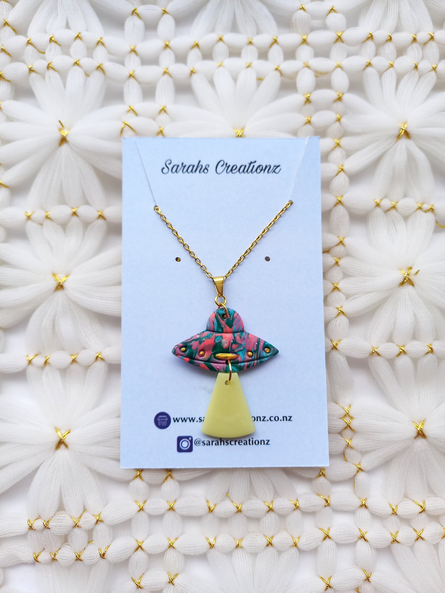 Multi-Coloured Glow in the dark UFO Necklace | Fantasy