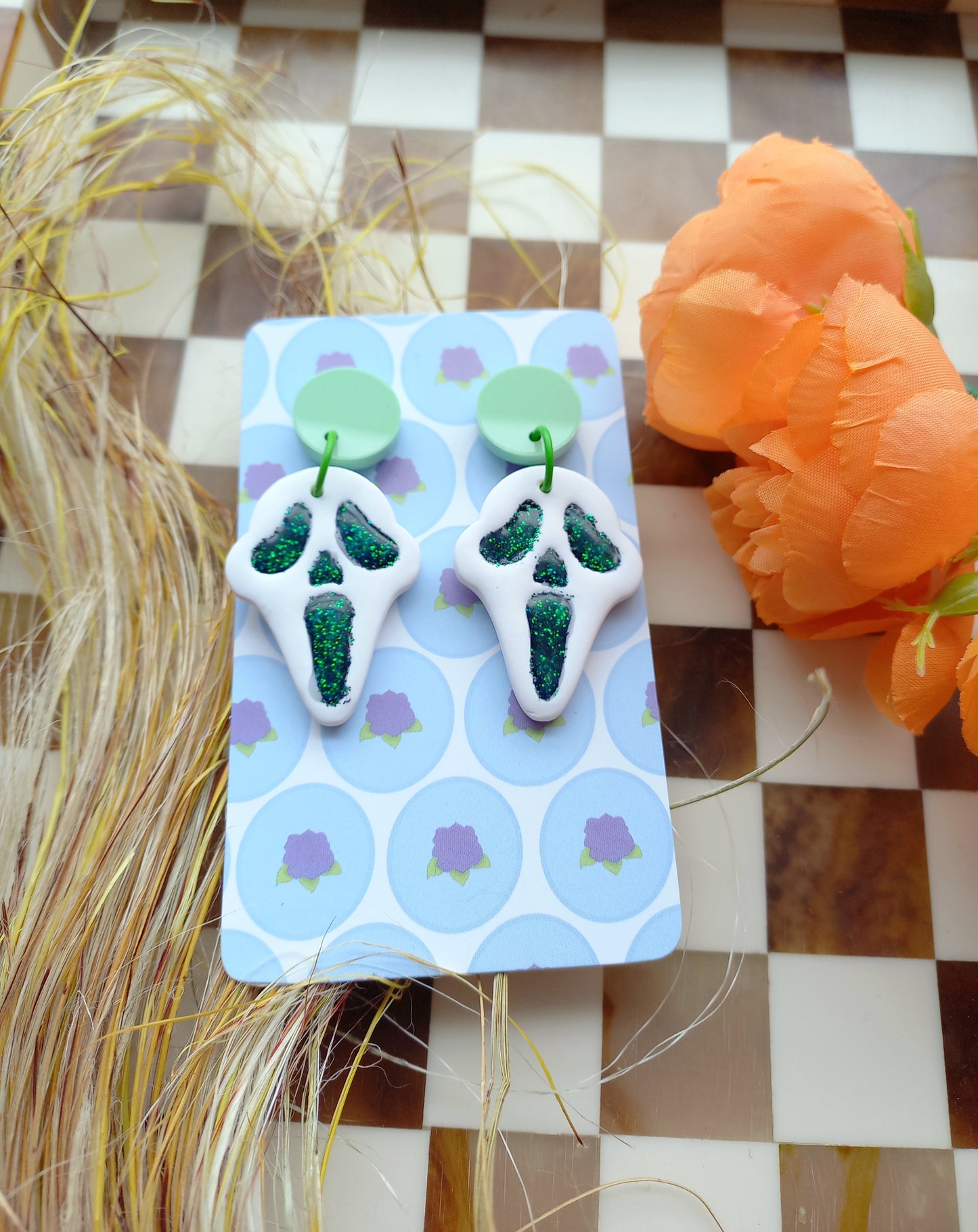 Ghost Face Inspired Earrings