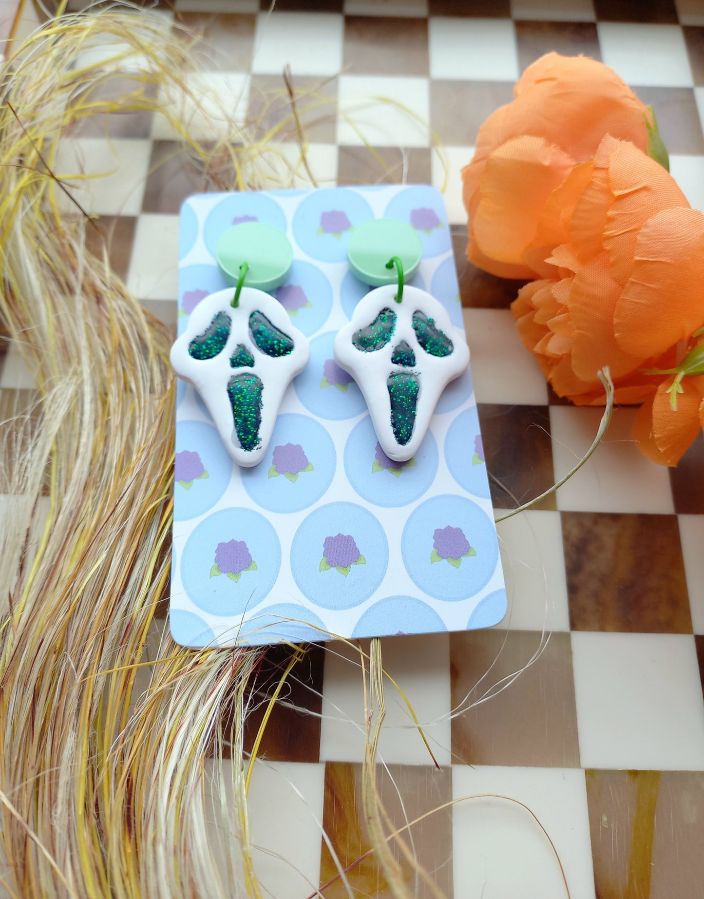 Ghost Face Inspired Earrings