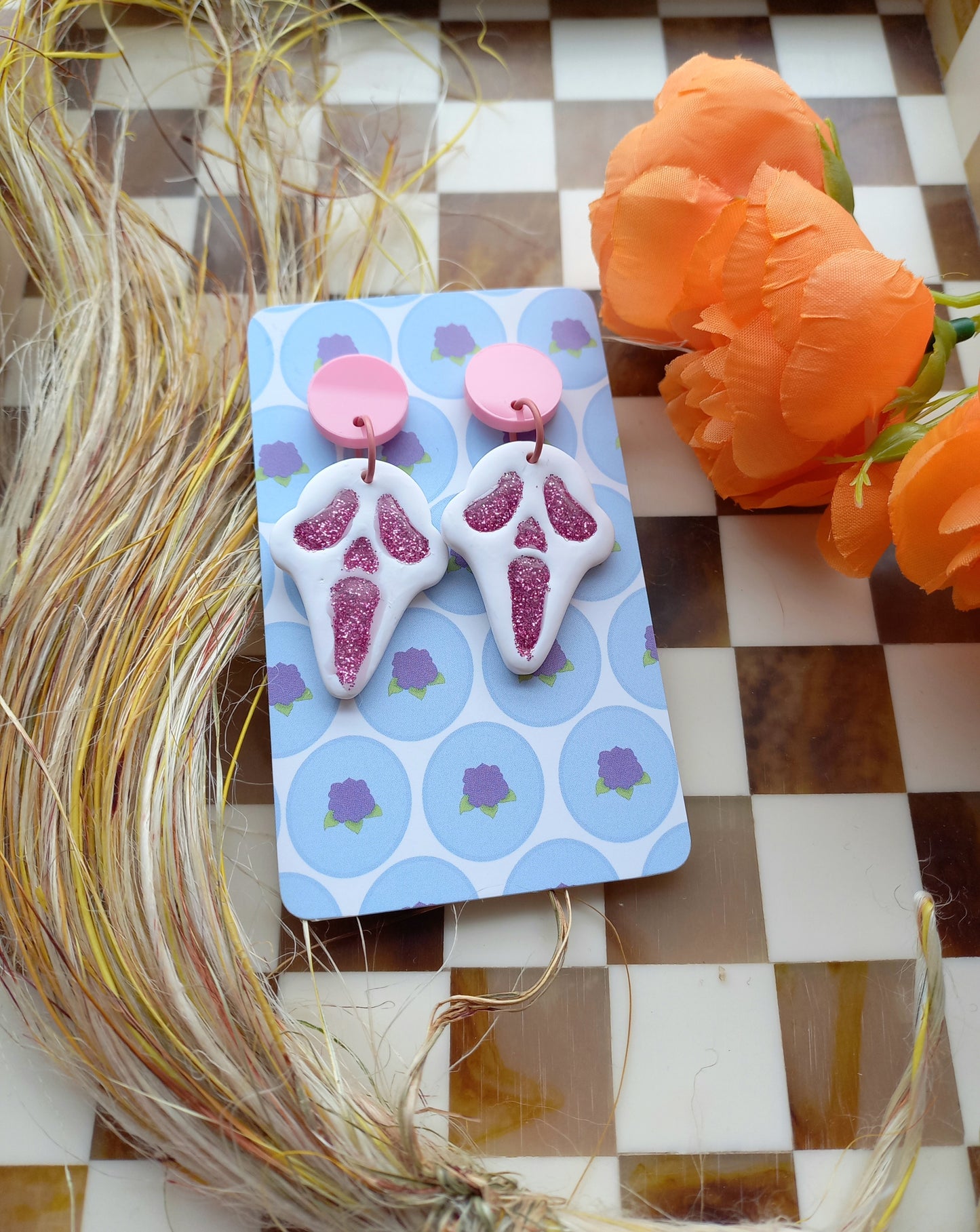 Ghost Face Inspired Earrings