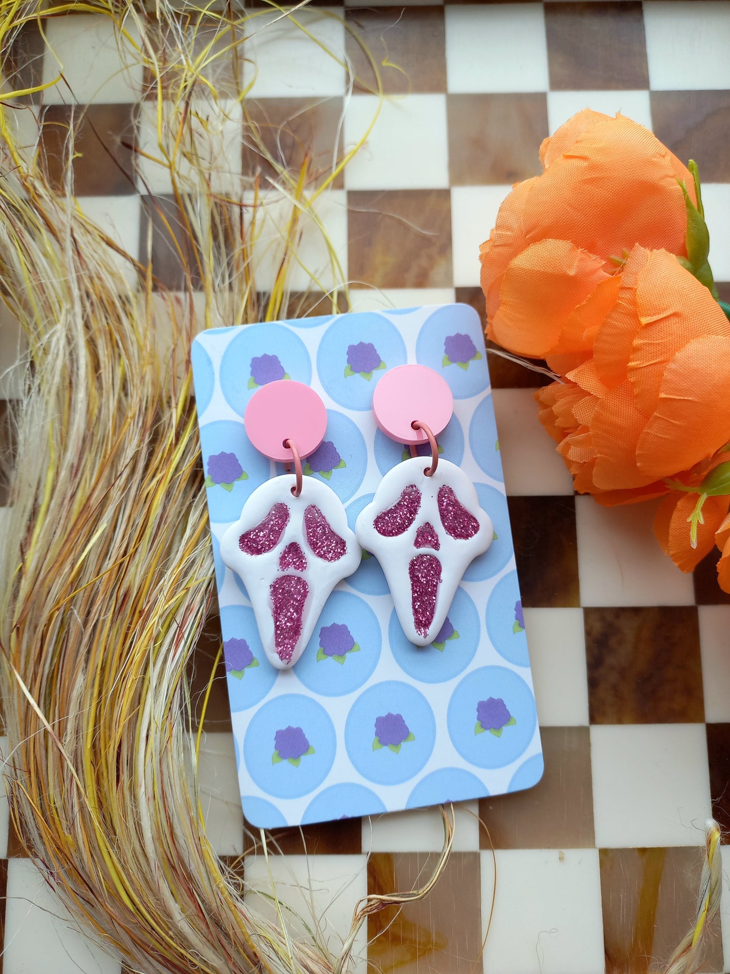 Ghost Face Inspired Earrings