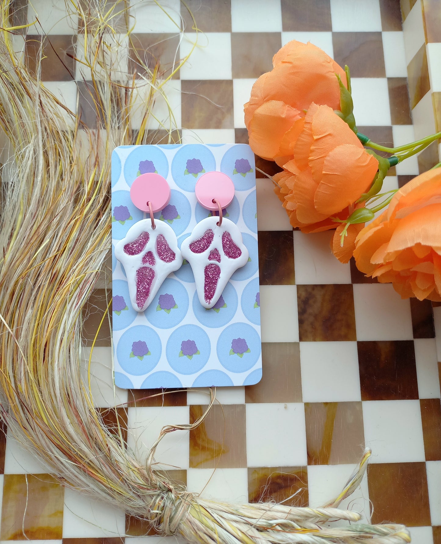Ghost Face Inspired Earrings
