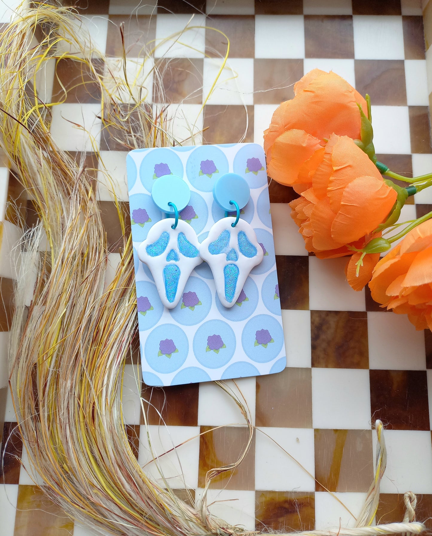 Ghost Face Inspired Earrings