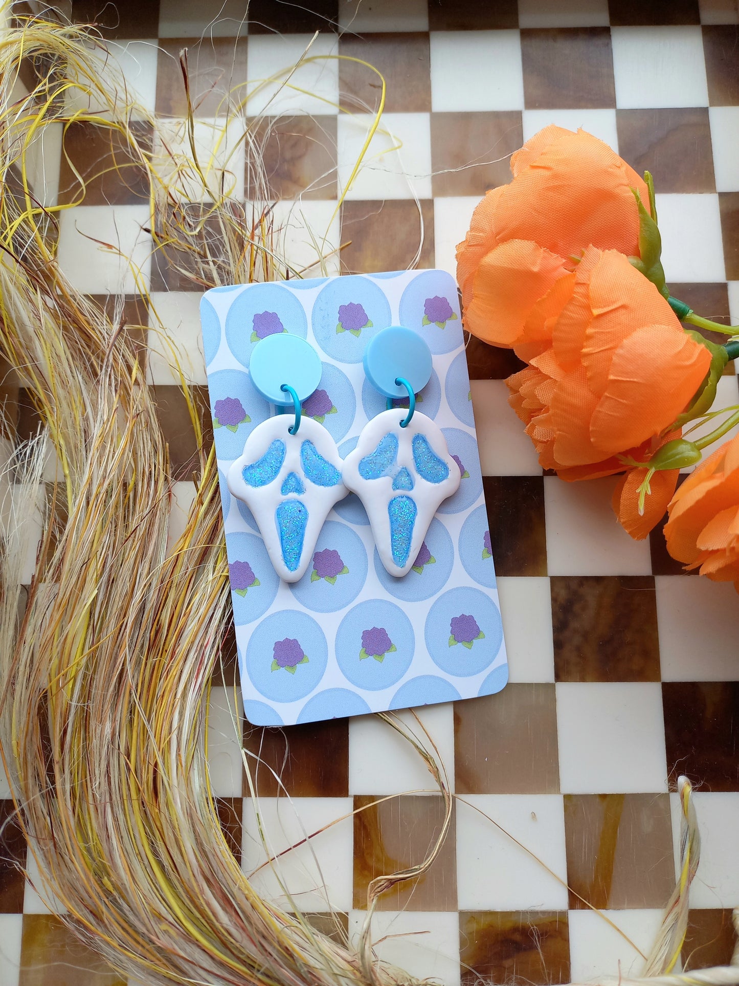Ghost Face Inspired Earrings