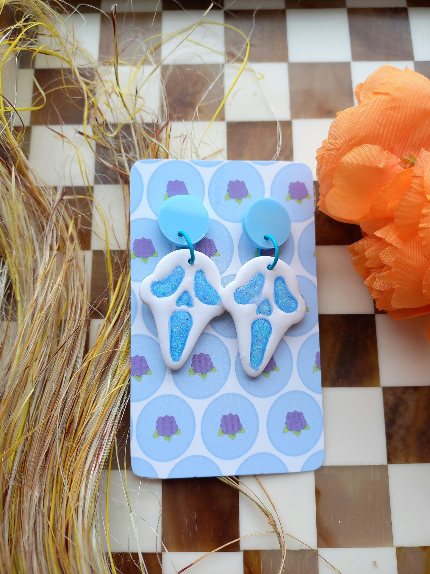 Ghost Face Inspired Earrings