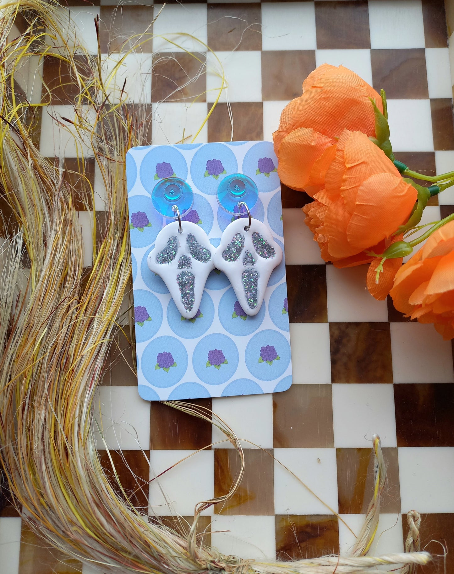 Ghost Face Inspired Earrings