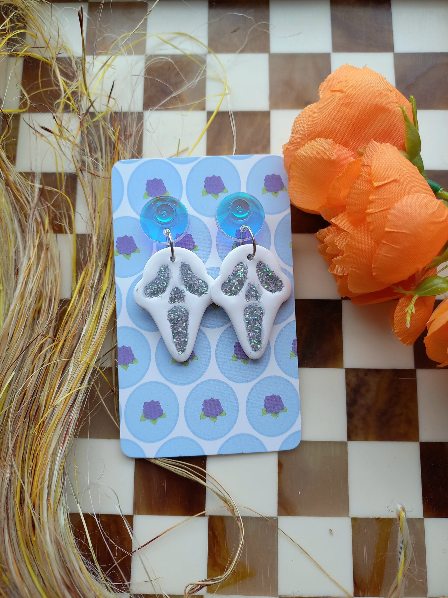 Ghost Face Inspired Earrings