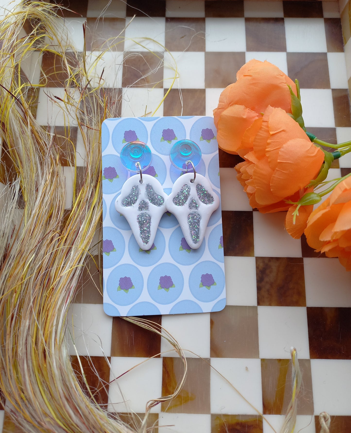 Ghost Face Inspired Earrings