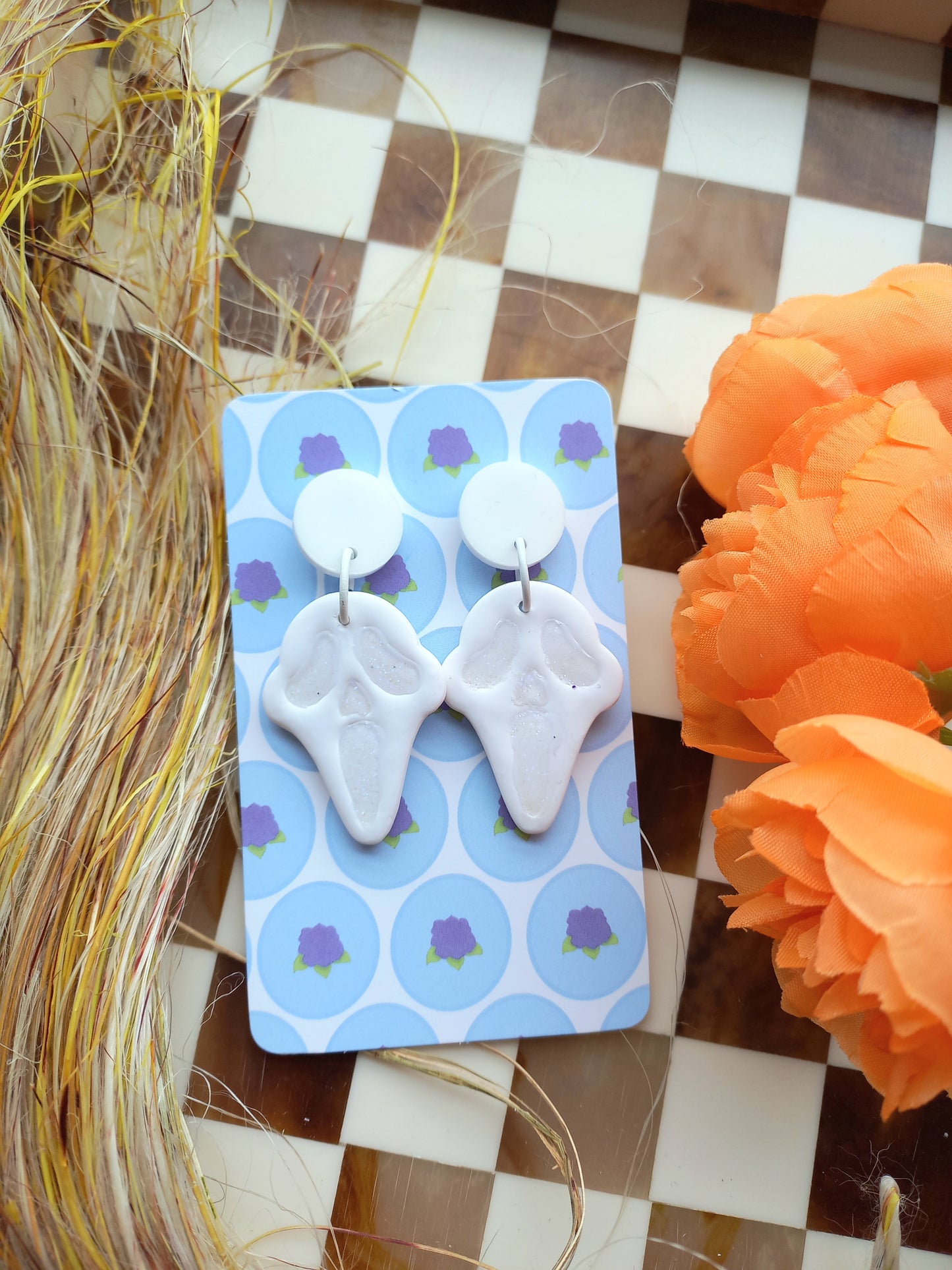 Ghost Face Inspired Earrings
