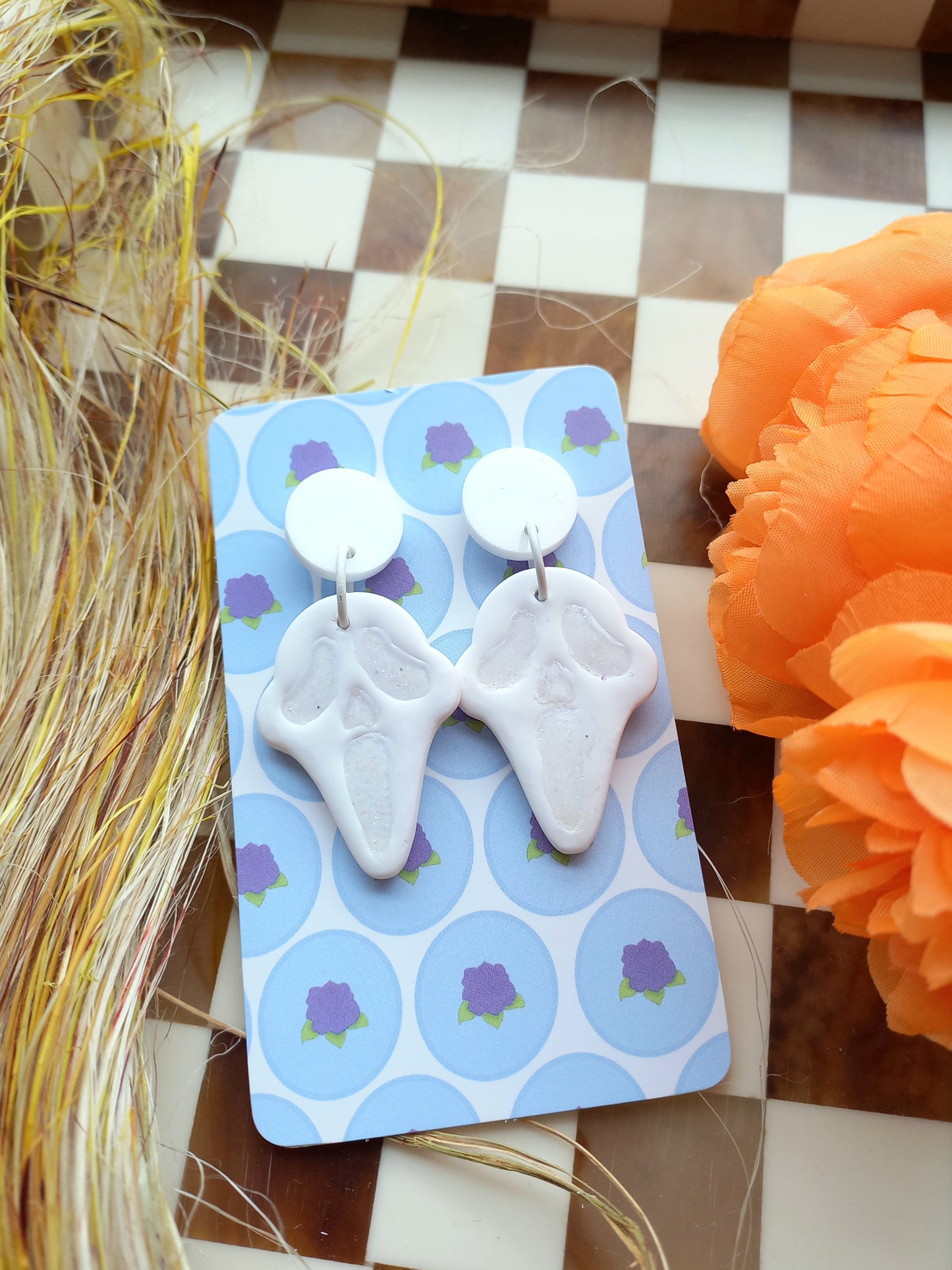 Ghost Face Inspired Earrings