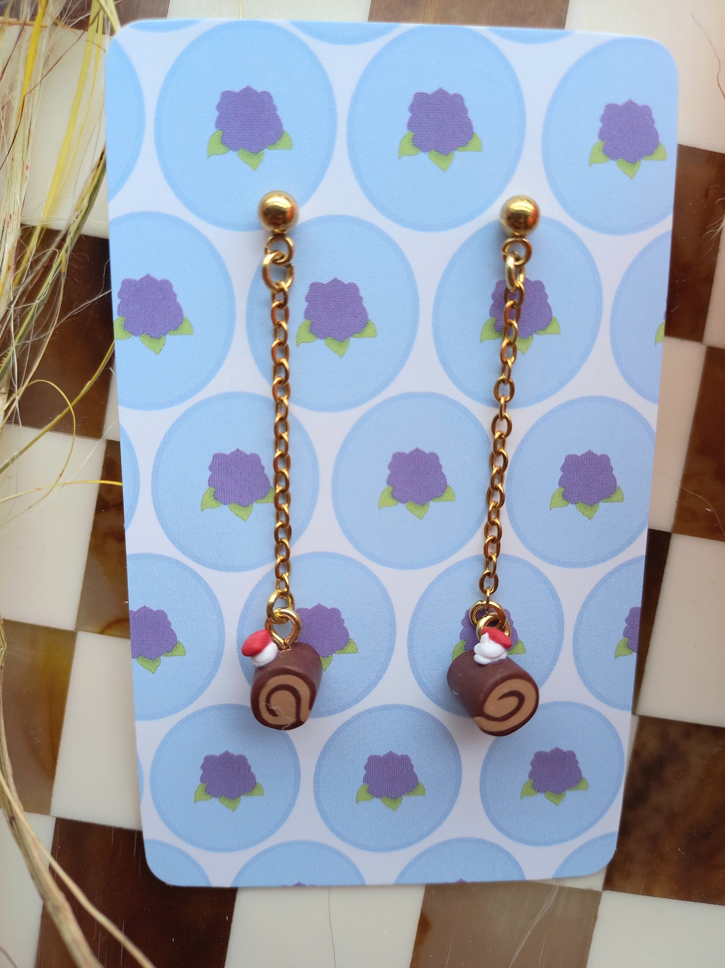 Chocolate Log Earrings