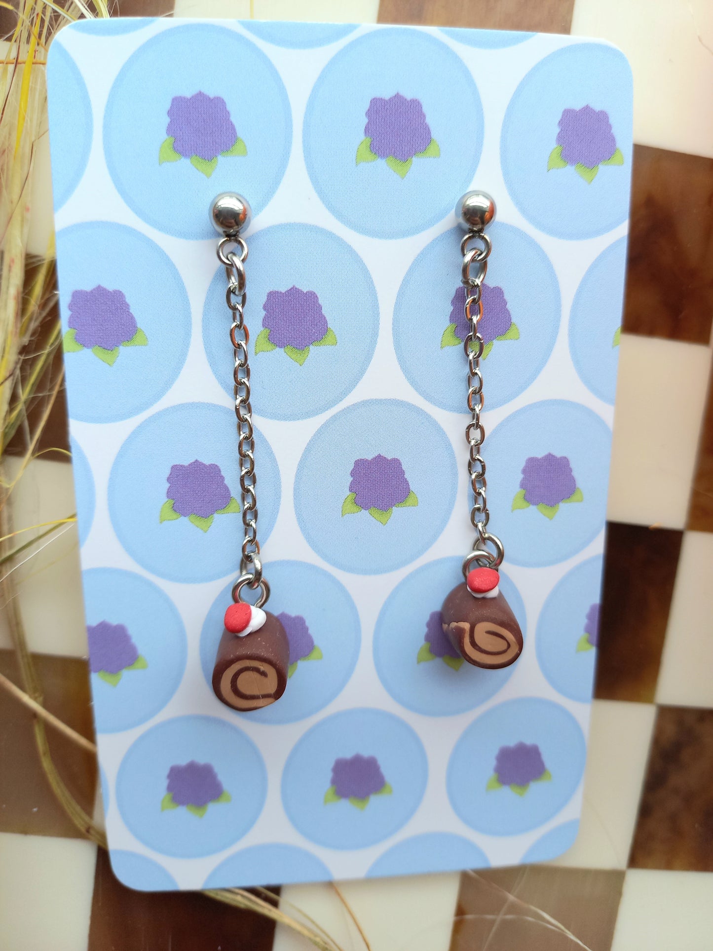 Chocolate Log Earrings
