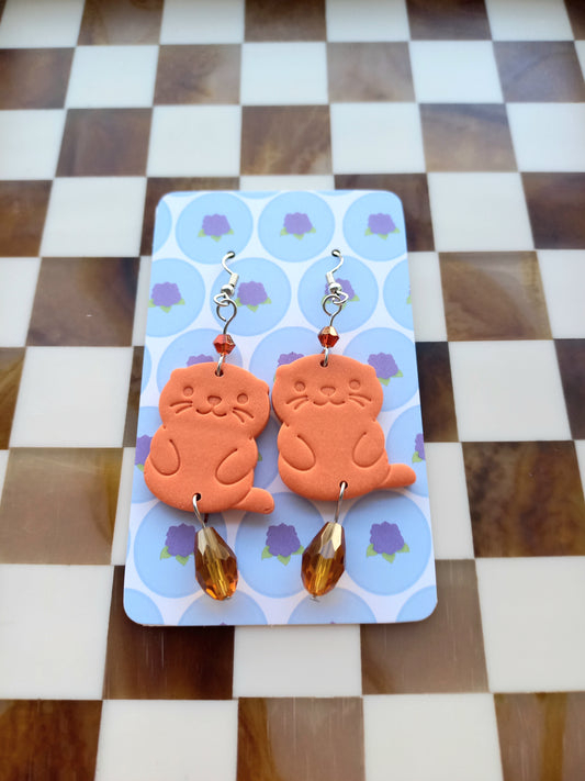 Tangerine Otter Earrings