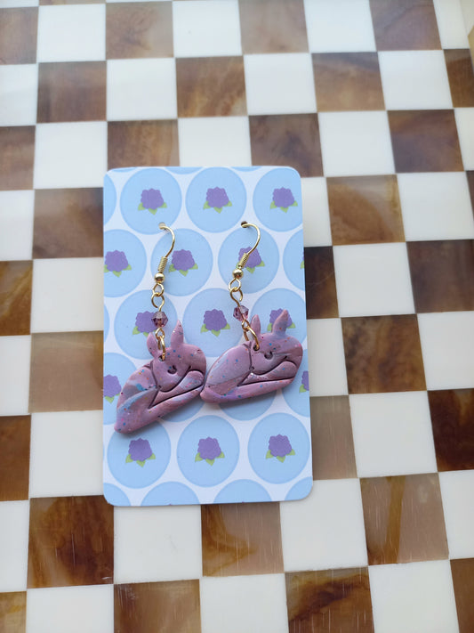 Sleeping Rosewood Fawn Earrings