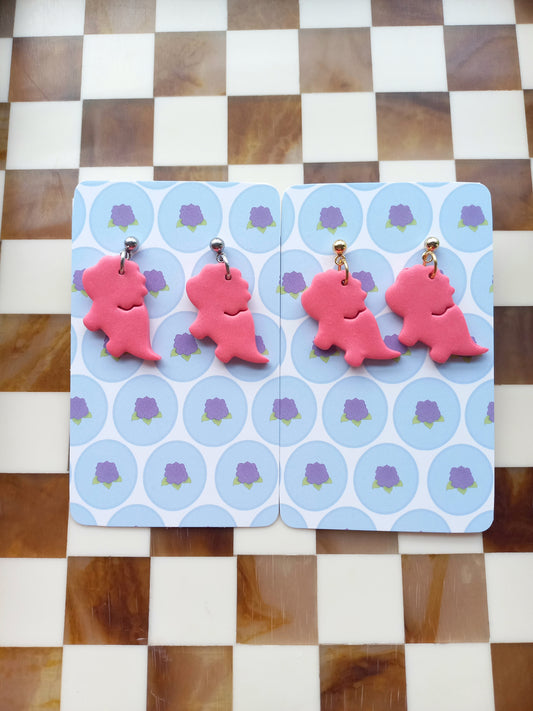Bubblegum Triceratops Earrings