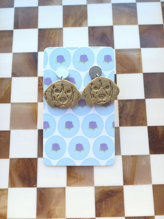 Golden Glowy Pup Earrings