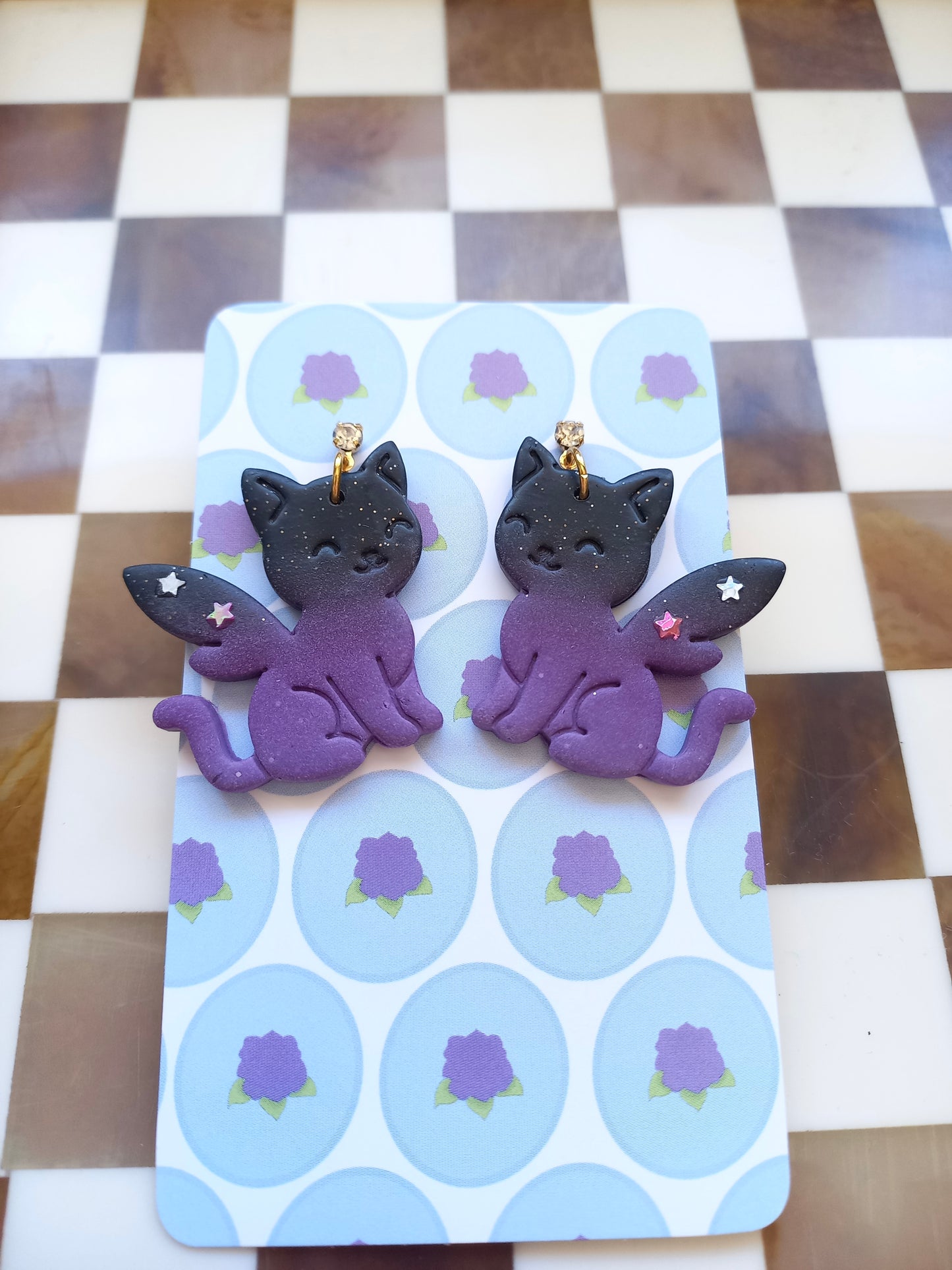 Whimsical Fairy Cat Earrings