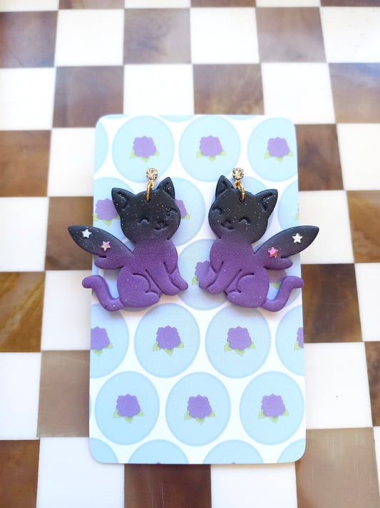 Whimsical Fairy Cat Earrings