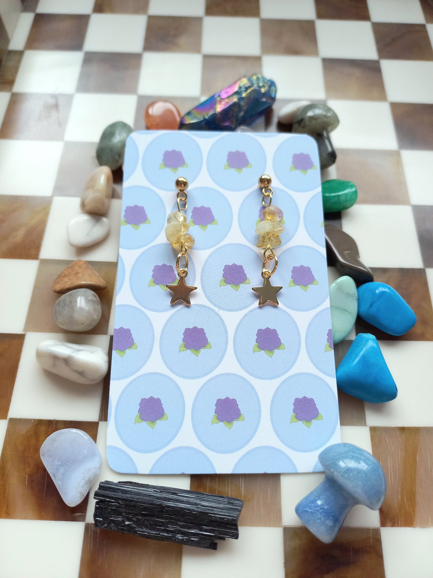 ✨ Citrine Star Earrings ⭐